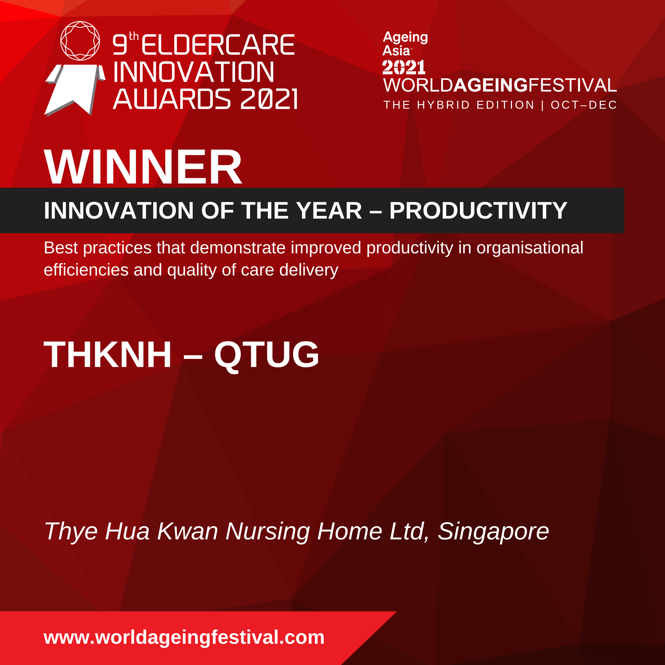 Kinesis QTUG wins at 9th Eldercare Innovations Awards 2021